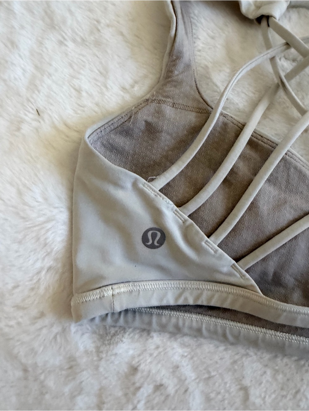 lululemon athletica Light Gray Strappy Back Sports Bra
